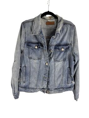 Blank NYC distressed  Wash Denim Jacket - Women's Jean Jacket Large